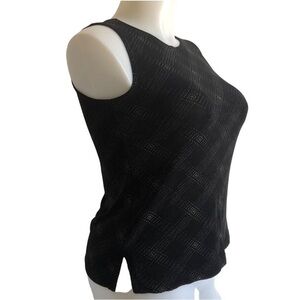 Picadilly Fashion Top Shell Size Medium Black Sleeveless Acetate Spandex